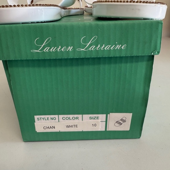 lauren larraine chan white and gold sandals womens 10 - Picture 6 of 6